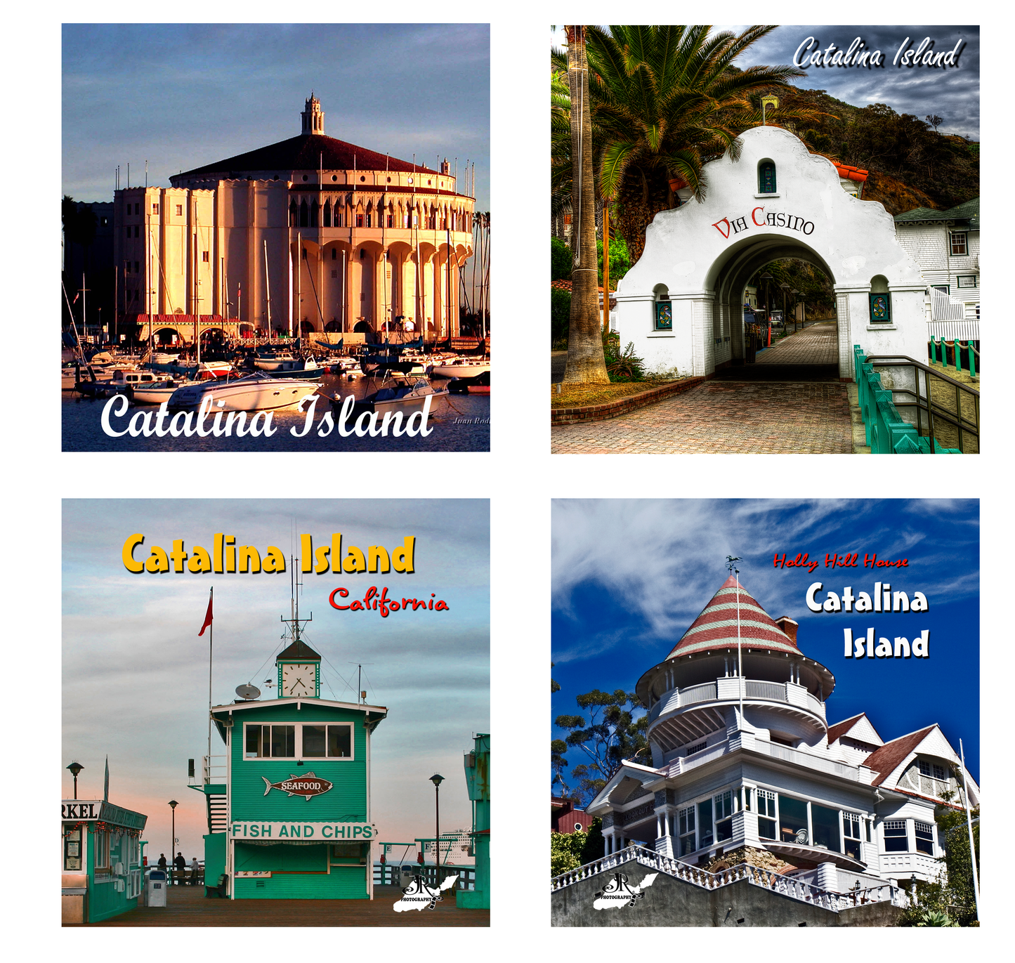 Sandstone Coaster Set of 4 - ASST Catalina Island Scenes