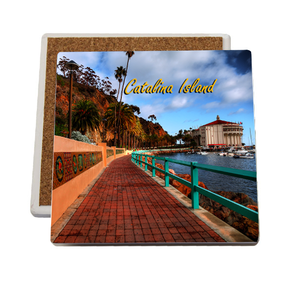 Sandstone Coaster Set of 4 - ASST Catalina Island Scenes