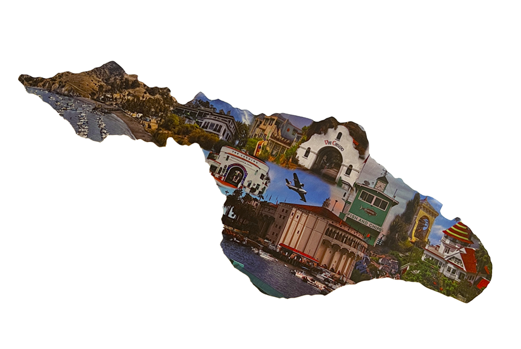 Catalina Island Map Wooden Plaque