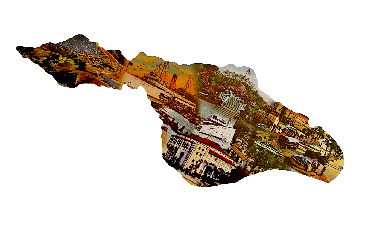 Catalina Island Map Wooden Plaque
