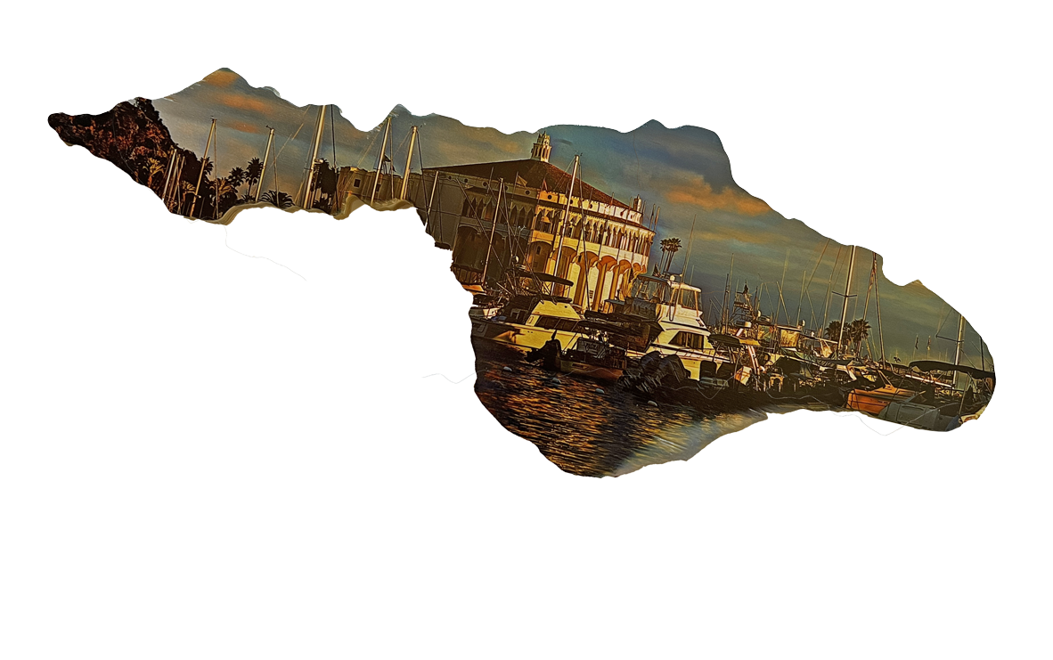 Catalina Island Map Wooden Plaque