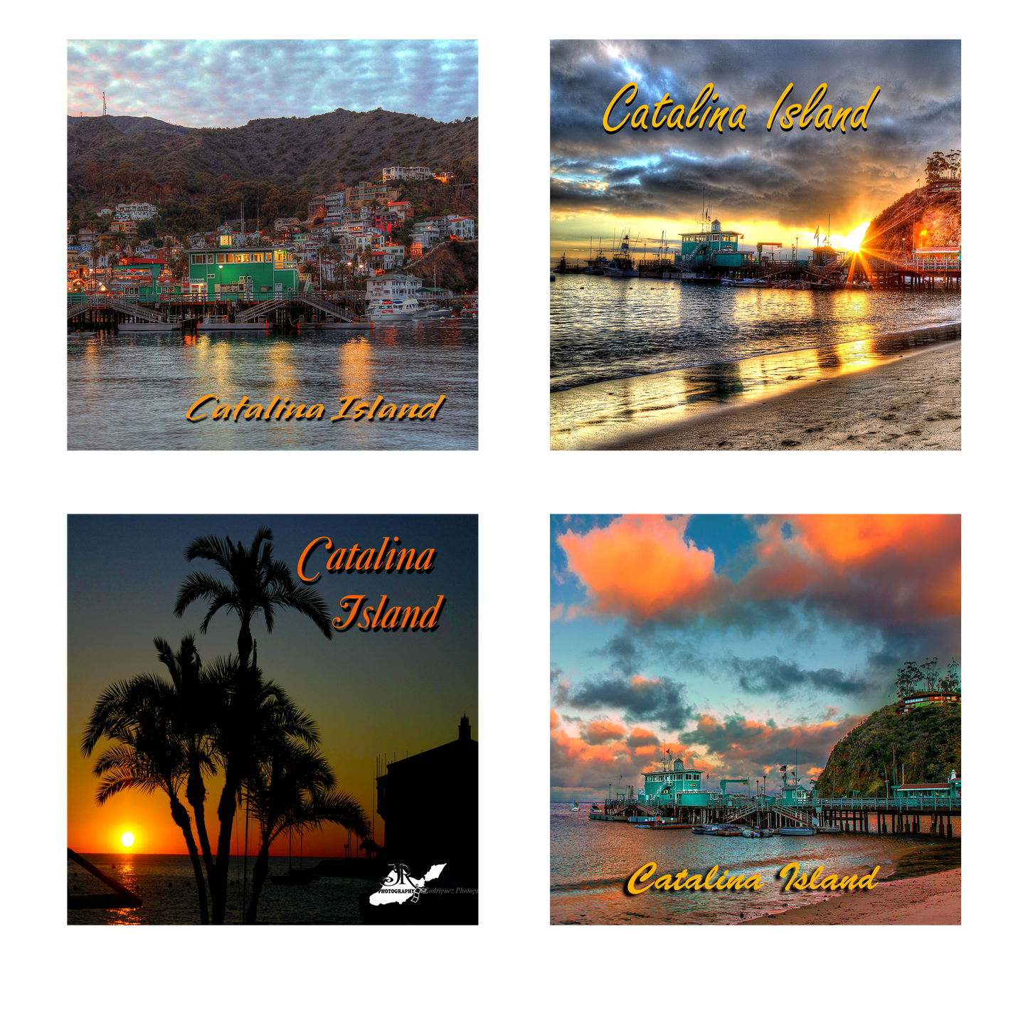 Sandstone Coaster Set of 4 - ASST Catalina Island Scenes