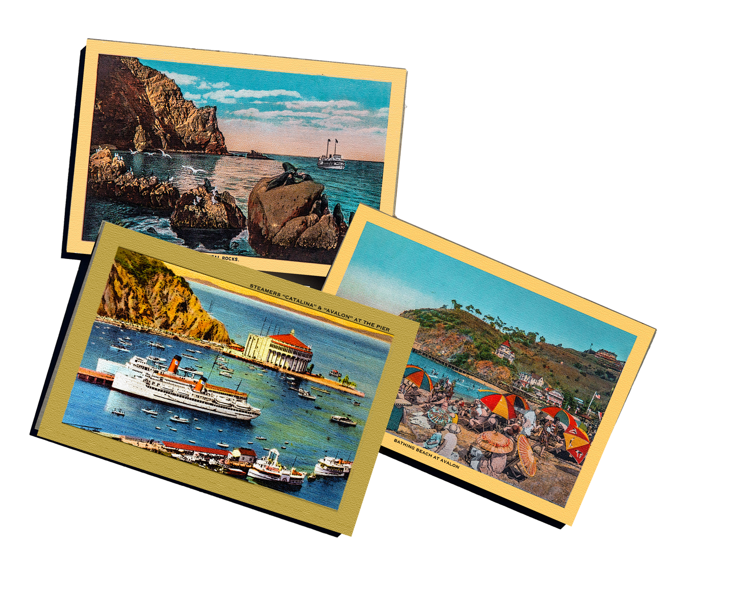 Vintage Wooden Catalina Postcard Set of 3 - ASST