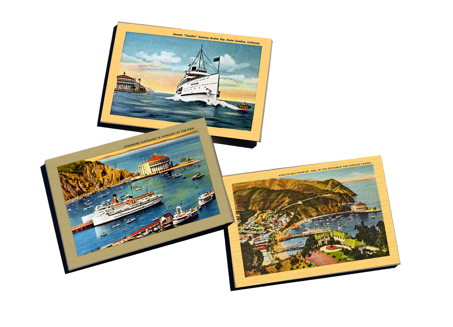 Vintage Wooden Catalina Postcard Set of 3 - ASST
