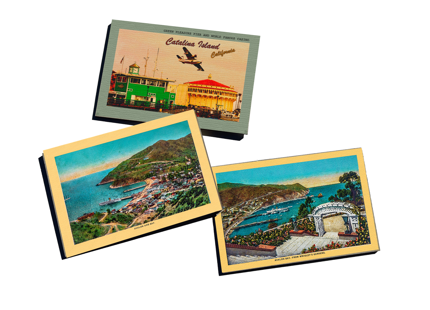 Vintage Wooden Catalina Postcard Set of 3 - ASST