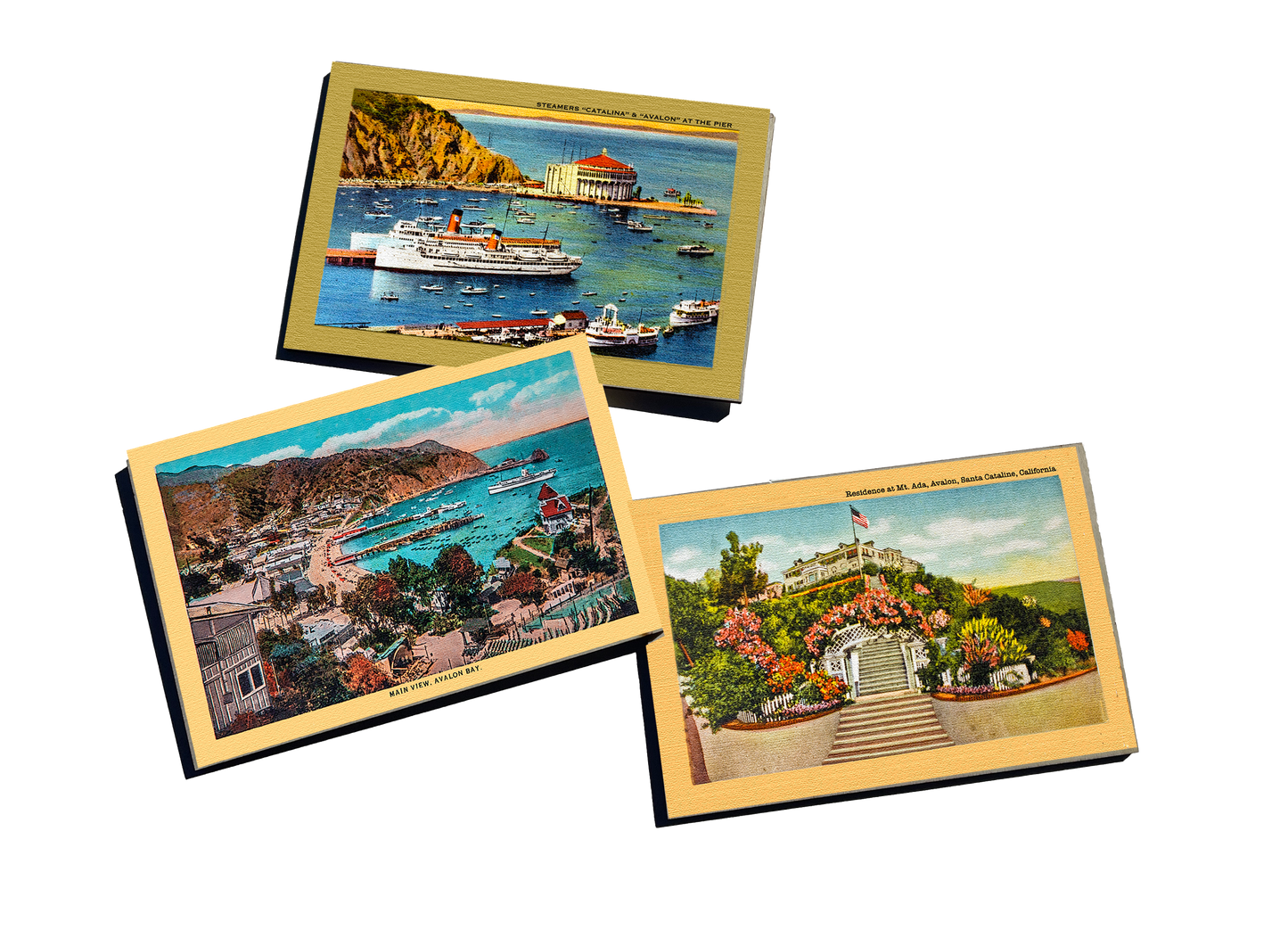 Vintage Wooden Catalina Postcard Set of 3 - ASST