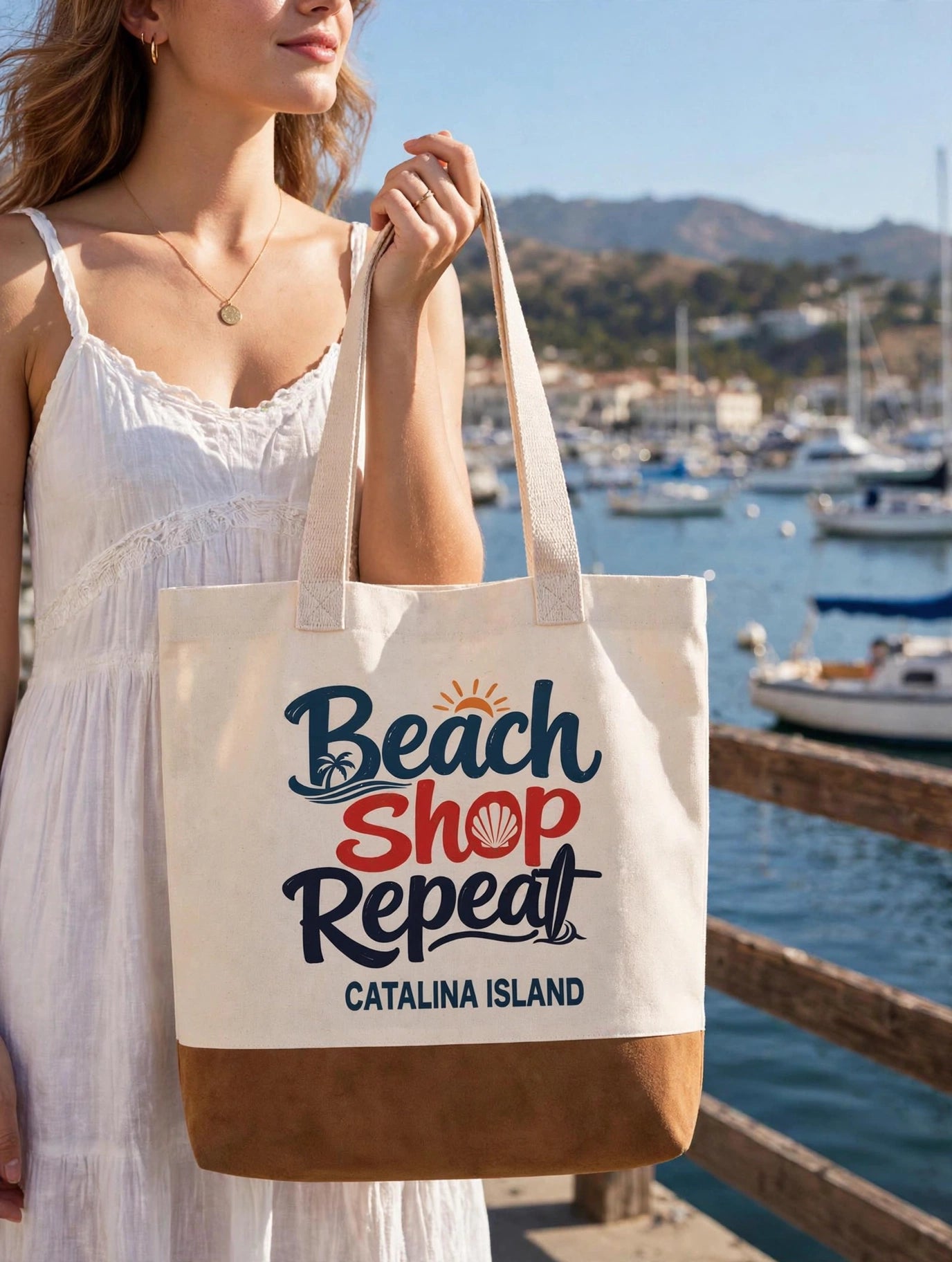 Beach, Shop, Repeat Tote Bag