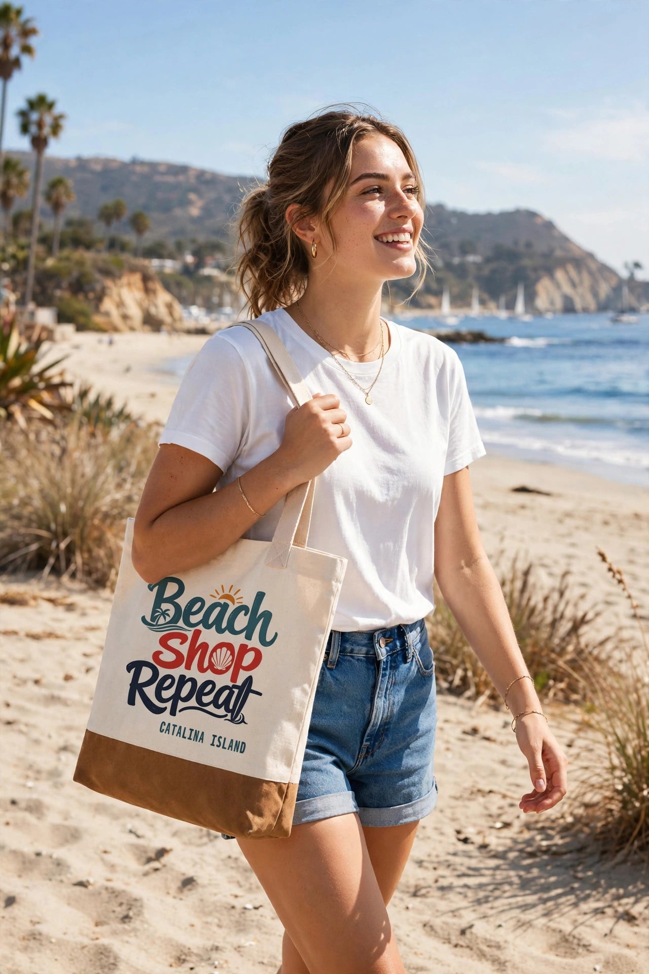 Beach, Shop, Repeat Tote Bag