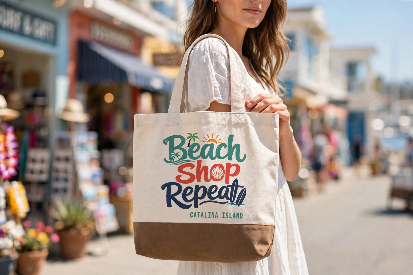 Beach, Shop, Repeat Tote Bag