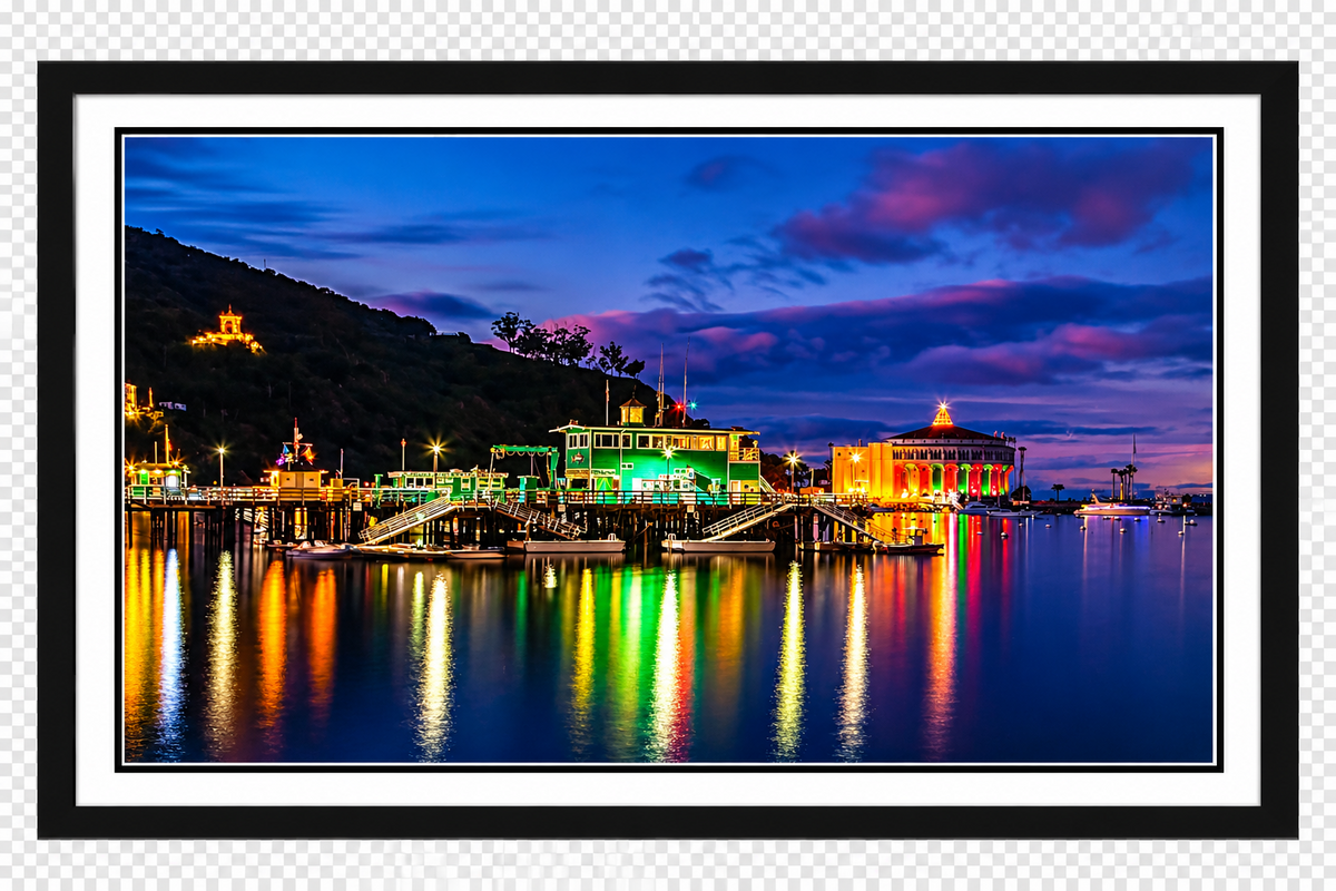 Framing inspiration—frame not included. Juan Rodriguez's Catalina Island nighttime photograph displayed in a black frame with a white and black mat.